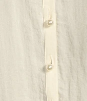 John Mark Collared Button Front 3/4 Sleeve Top