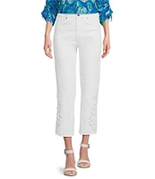 John Mark Embroidered Eyelet 5-Pocket Pants