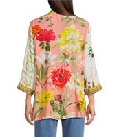 John Mark Embroidered Floral Abstract Kimono