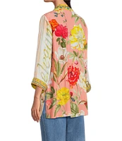 John Mark Embroidered Floral Abstract Kimono