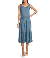 John Mark Embroidered Printed Tiered Kimono Dress Set