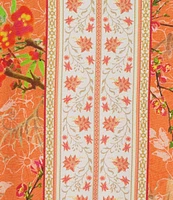 John Mark Embroidered Printed V-Neck 3/4 Sleeve Top