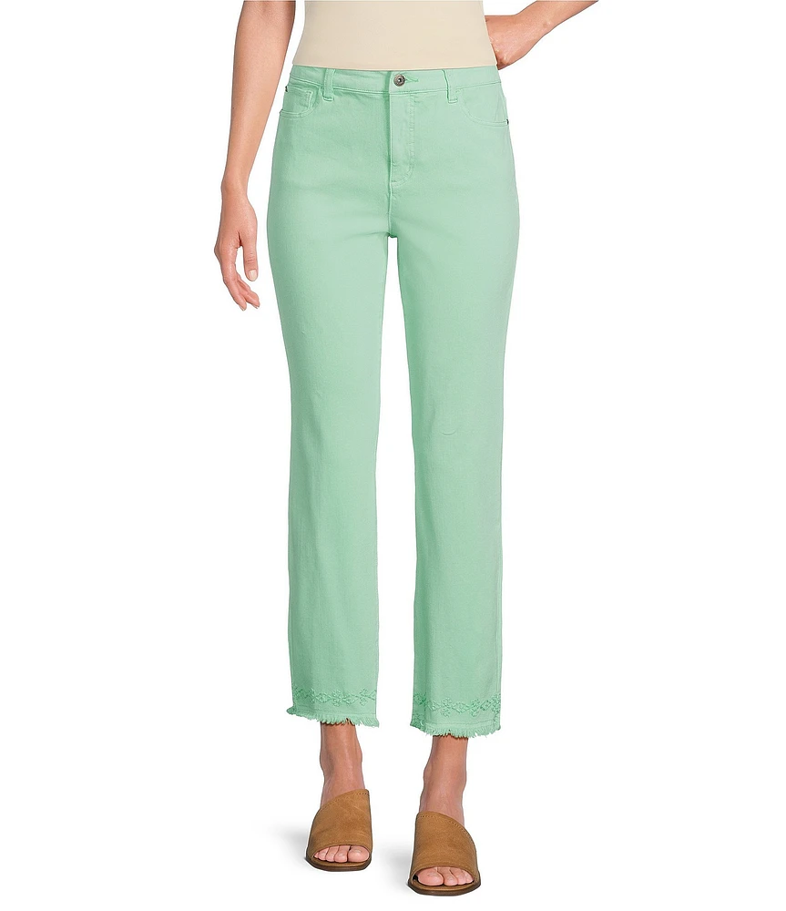 John Mark Frayed Straight Leg Cropped Pants