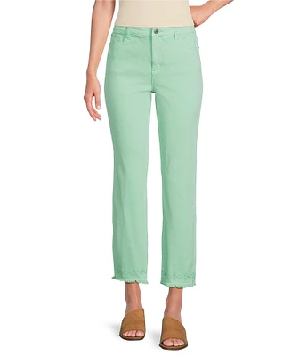 John Mark Frayed Straight Leg Cropped Pants