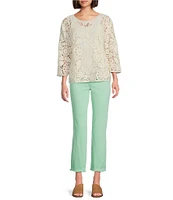John Mark Frayed Straight Leg Cropped Pants
