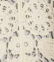 John Mark Lace Scoop Neck 3/4 Sleeve Popover Top