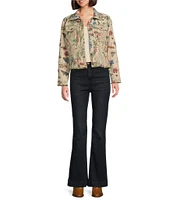 John Mark Mix Jacquard Collared Long Sleeve Jacket