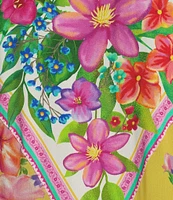 John Mark Mixed Floral Print 3/4 Sleeve Open Front Kimono