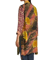 John Mark Multi Print Collared 3/4 Sleeve Kimono