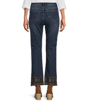 John Mark Petite Size 5 Pocket Denim Embroidered Jeans