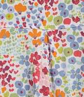 John Mark Petite Size Floral Print Wire Neck 3/4 Sleeve Button-Front Camp Shirt