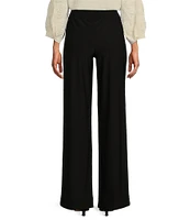 John Mark Petite Size Woven Stretch Wide Leg Pull-On Pants