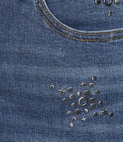 John Mark Plus Size 5-Pocket Heat Set Detail Frayed Hem Cropped Jeans