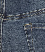 John Mark Plus Size Embroidered Floral Frayed Hem Straight Leg Jeans