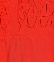 John Mark Plus Size Embroidered Split-Neck 3/4 Ruffle Flounce Sleeve Tunic