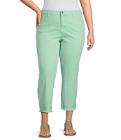 John Mark Plus Size Frayed Straight Leg Cropped Pants