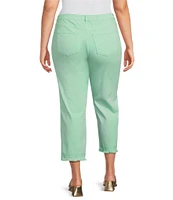 John Mark Plus Size Frayed Straight Leg Cropped Pants