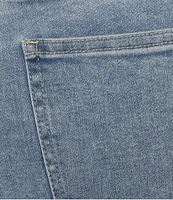 John Mark Plus Size Scalloped Raw Hem 5-Pocket Ankle Jeans