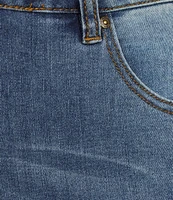 John Mark Plus Size Straight Leg 5-Pocket Fringe Hem Crop Jeans