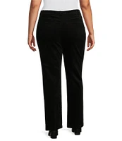 John Mark Plus Size Velour 5 Pocket Style Straight Leg Pant