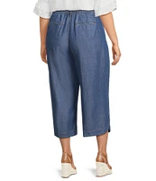 John Mark Plus Size Wide Leg Tulip Hem Cropped Pants