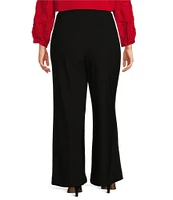 John Mark Plus Size Woven Stretch Wide-Leg Pull-On Pants