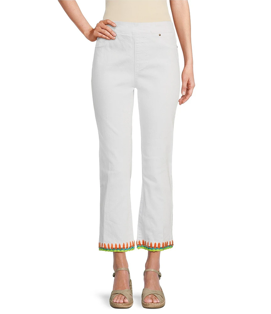 John Mark Pull On Crochet Hem Flare Leg Pants
