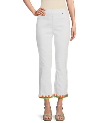 John Mark Pull On Crochet Hem Flare Leg Pants