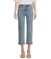 John Mark Scalloped Raw Hem 5-Pocket Ankle Jeans