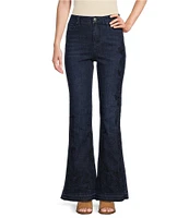 John Mark Stretch Embroidered Denim Flare Jeans