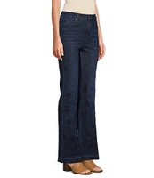 John Mark Stretch Embroidered Denim Flare Jeans