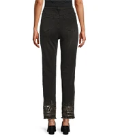 John Mark Stretch Embroidered Straight Ankle Jean