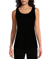 John Mark Stretch Velvet Knit Scoop Neck Sleeveless Tank