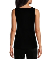 John Mark Stretch Velvet Knit Scoop Neck Sleeveless Tank