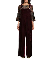 John Mark Stretch Velvet Wide Leg Jumpsuit