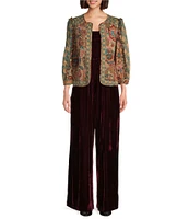 John Mark Stretch Velvet Wide Leg Jumpsuit