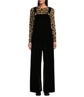 John Mark Stretch Velvet Wide Leg Jumpsuit