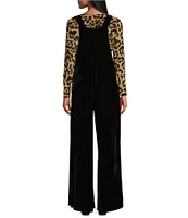 John Mark Stretch Velvet Wide Leg Jumpsuit