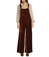 John Mark Stretch Velvet Wide Leg Jumpsuit