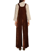 John Mark Stretch Velvet Wide Leg Jumpsuit