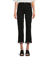 John Mark Tassel Trim Hem Crop Pants