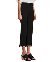 John Mark Tassel Trim Hem Crop Pants