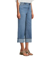John Mark Wide Leg 5 Pocket Crop Denim Jeans