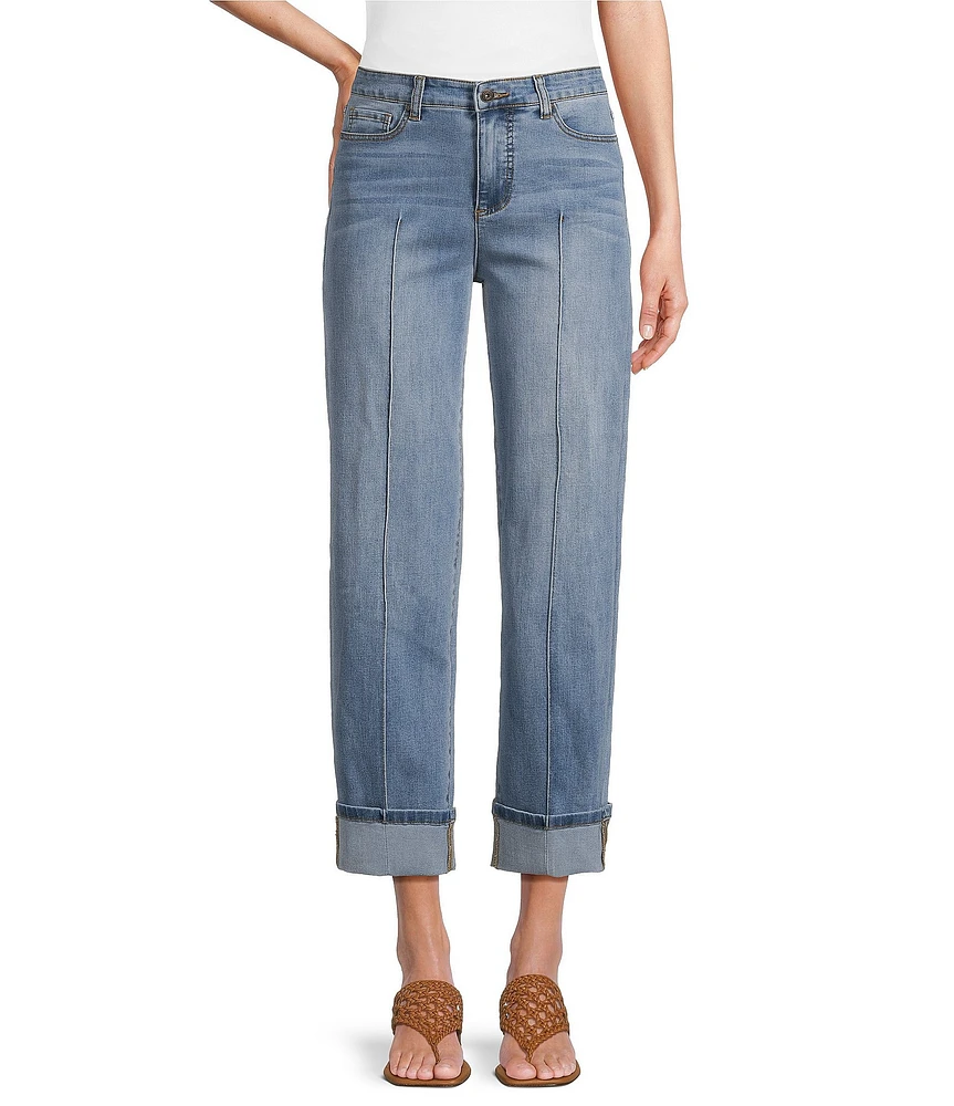 John Mark Wide Leg Folded Cuff Five Pocket Jeans