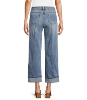 John Mark Wide Leg Folded Cuff Five Pocket Jeans