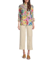John Mark Wide Leg Four Pocket Fringe Hem Jeans