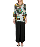 John Mark Wide Leg Pull-On Pants