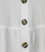 John Mark Wire Collar Short Sleeve Tiered Button-Front Top