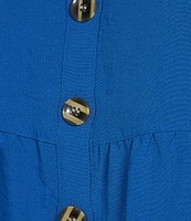 John Mark Wire Collar Short Sleeve Tiered Button-Front Top