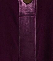 John Mark Woven Velvet Wire Collar 3/4 Rolled Sleeve Hi-Low Hem Tunic